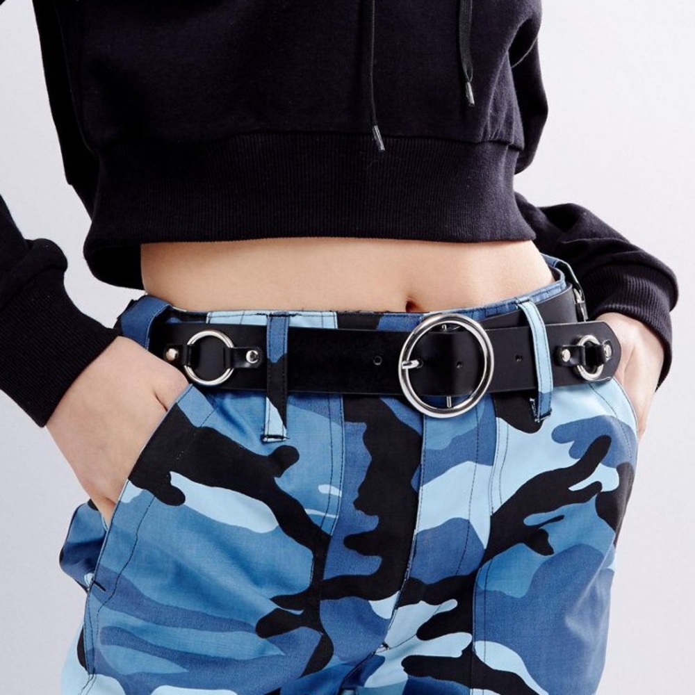 Ring Buckle Leather Belt